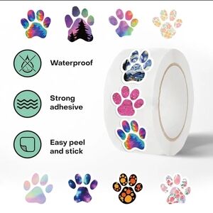 Floral Paw Print Sticker